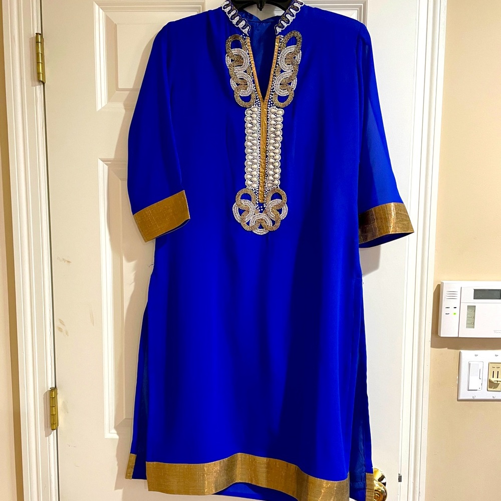 Swarovski diamonds and Perl embroidered kurta set